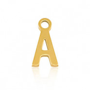 Stainless steel charm initial A Gold